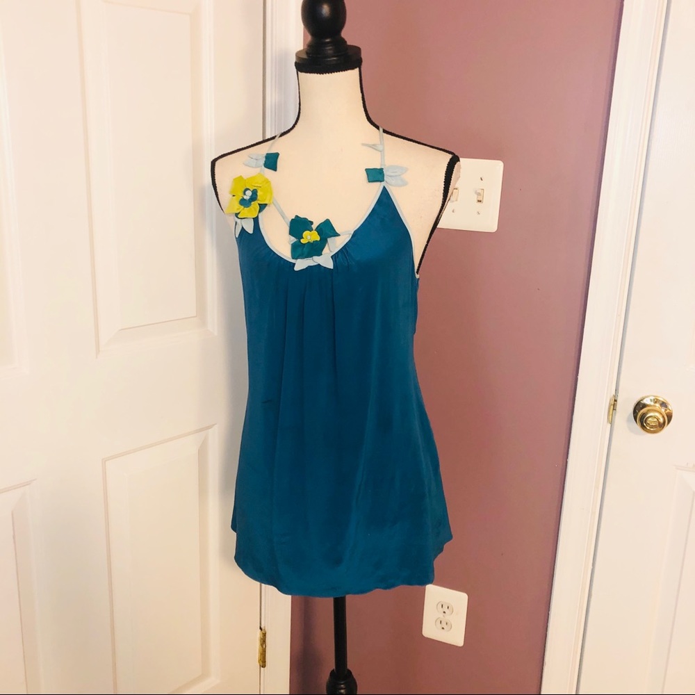 Silk turquoise racerback camisole